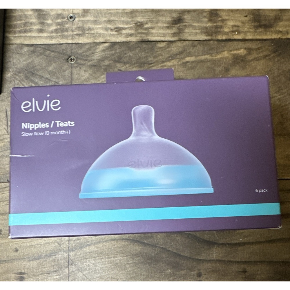 Elvie DuoValve Breast Shaped Silicone Nipples Slow Flow 0m+ 6 Pack